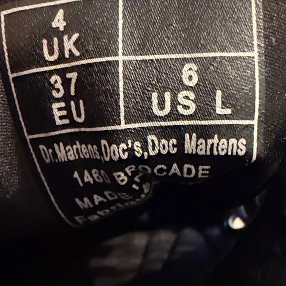 Dr. Martens 1460 Blue Brocade Velvet Emboss Lace Up Boot Size 6 - Picture 7 of 7